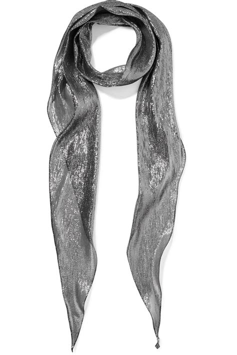 ysl silver metallic scarf|YSL scarf wool on sale.